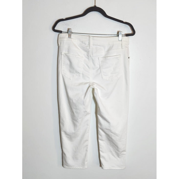 Chico's White Slim Leg Girlfriend Capri Jeans Size 6 Petite