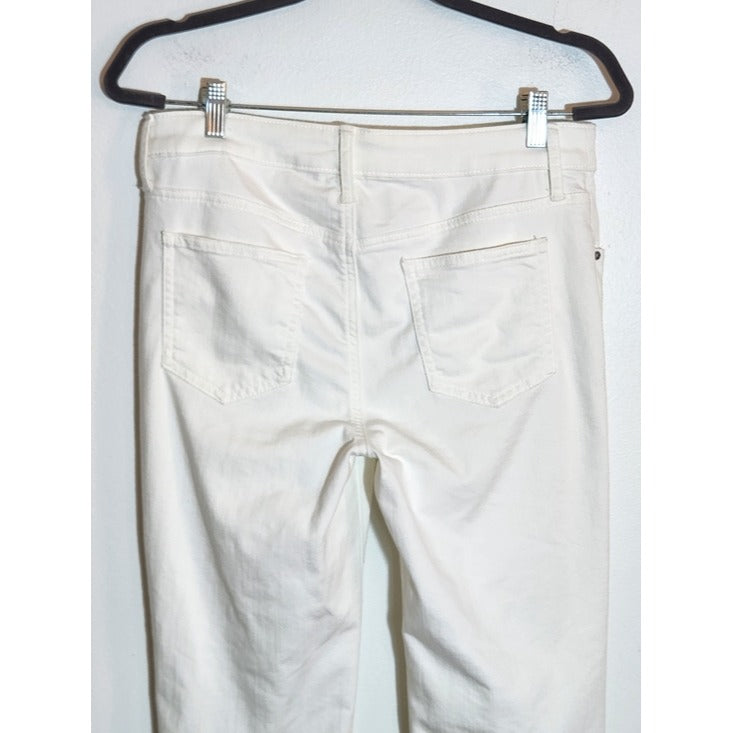 Chico's White Slim Leg Girlfriend Capri Jeans Size 6 Petite