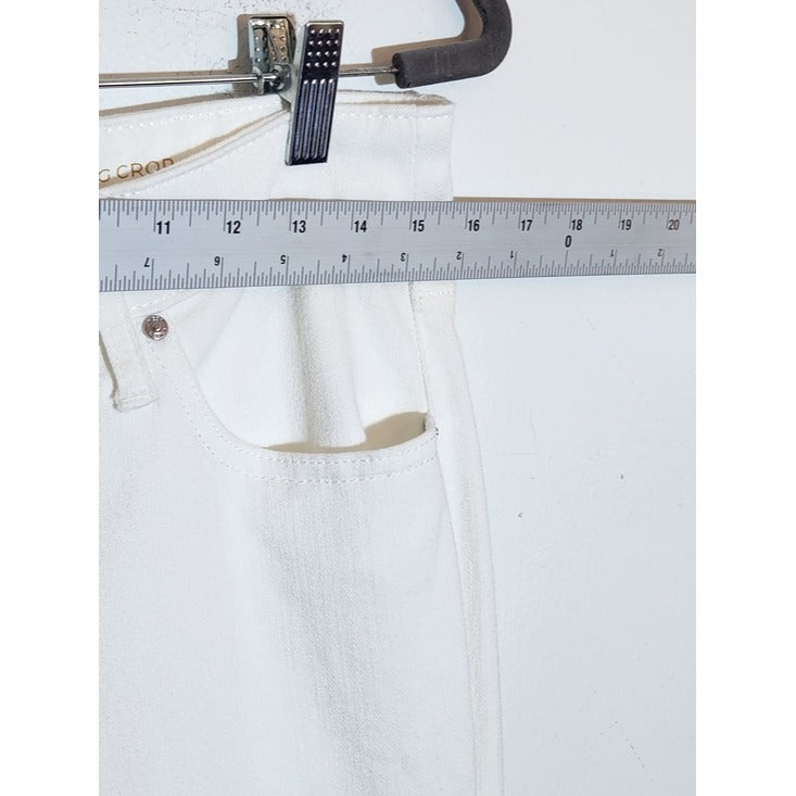 Chico's White Slim Leg Girlfriend Capri Jeans Size 6 Petite