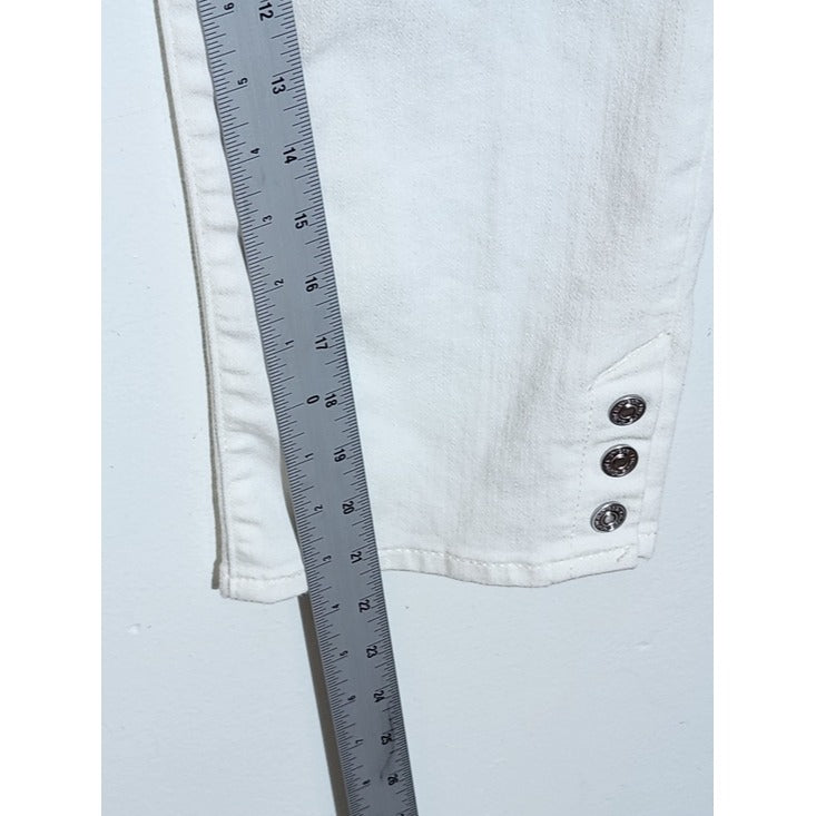 Chico's White Slim Leg Girlfriend Capri Jeans Size 6 Petite
