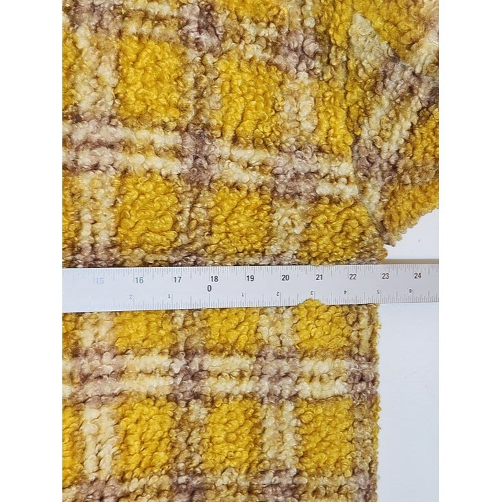 Driftwood Yellow and Purple Plaid Ryan Sherpa Teddy Jacket Size Medium