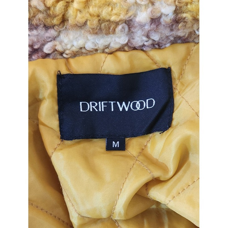 Driftwood Yellow and Purple Plaid Ryan Sherpa Teddy Jacket Size Medium