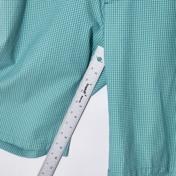 Adidas Mens Green and Blue Check Golf Shorts Size 32