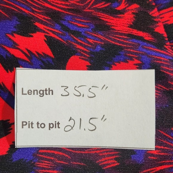 Jodifl Red and Purple Leopard Print Dress with Full Sleeves Size Large