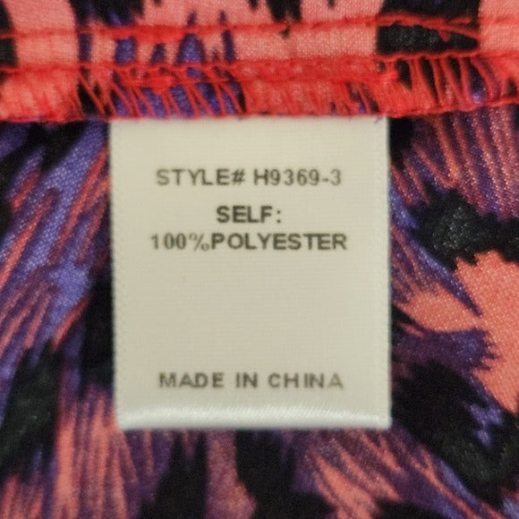 Jodifl Red and Purple Leopard Print Dress with Full Sleeves Size Large