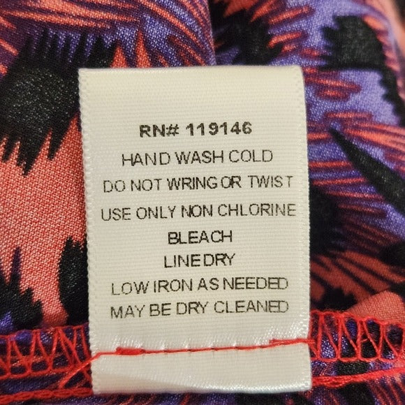 Jodifl Red and Purple Leopard Print Dress with Full Sleeves Size Large