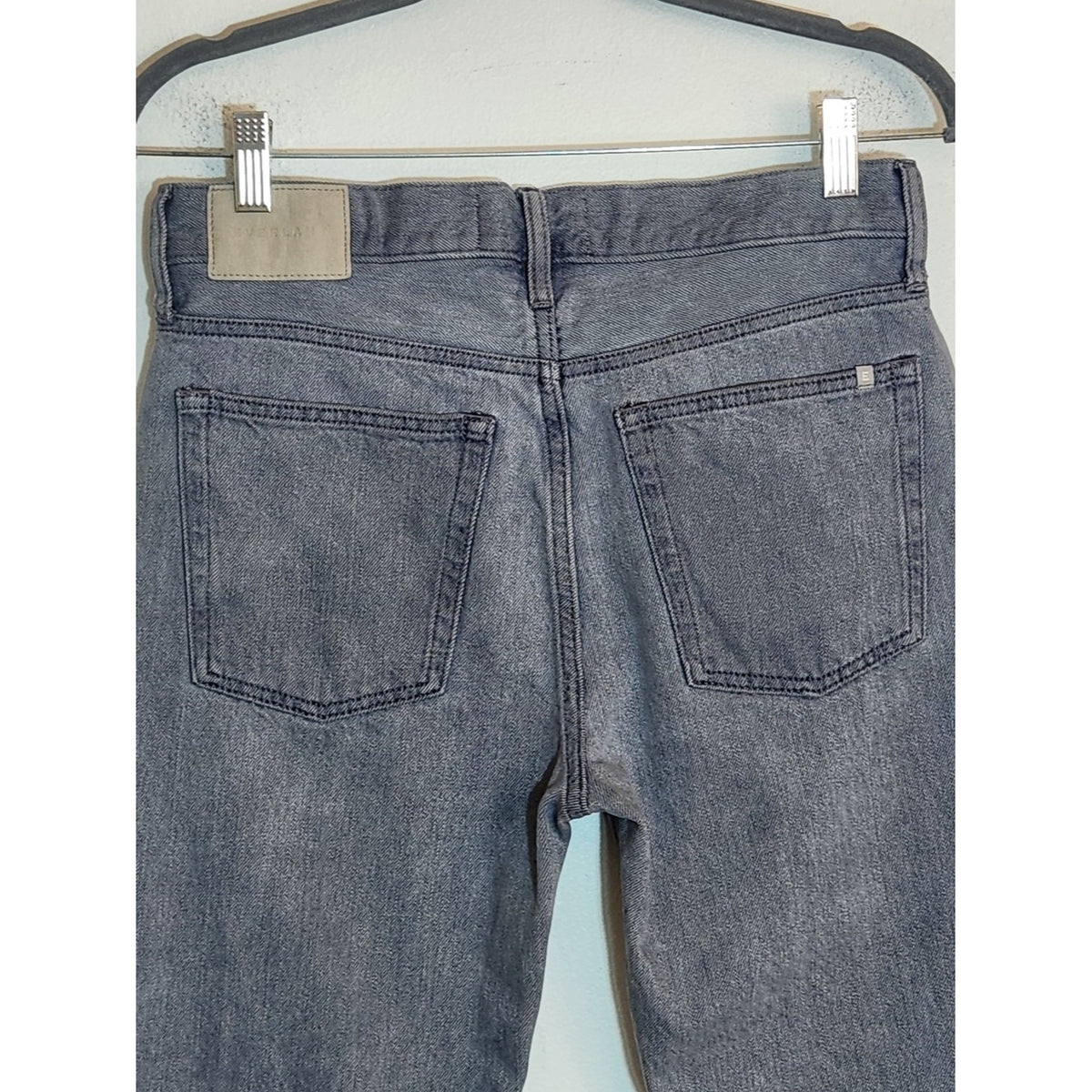 Everlane Gray Straight Leg Jeans Button Fly Size 25 Long