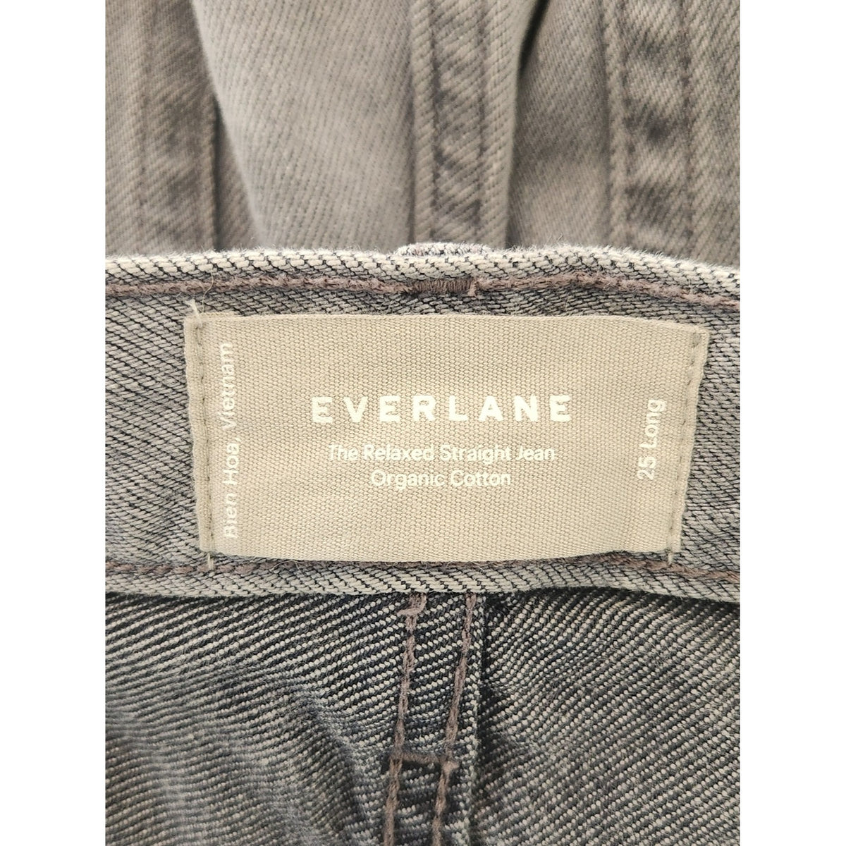 Everlane Gray Straight Leg Jeans Button Fly Size 25 Long