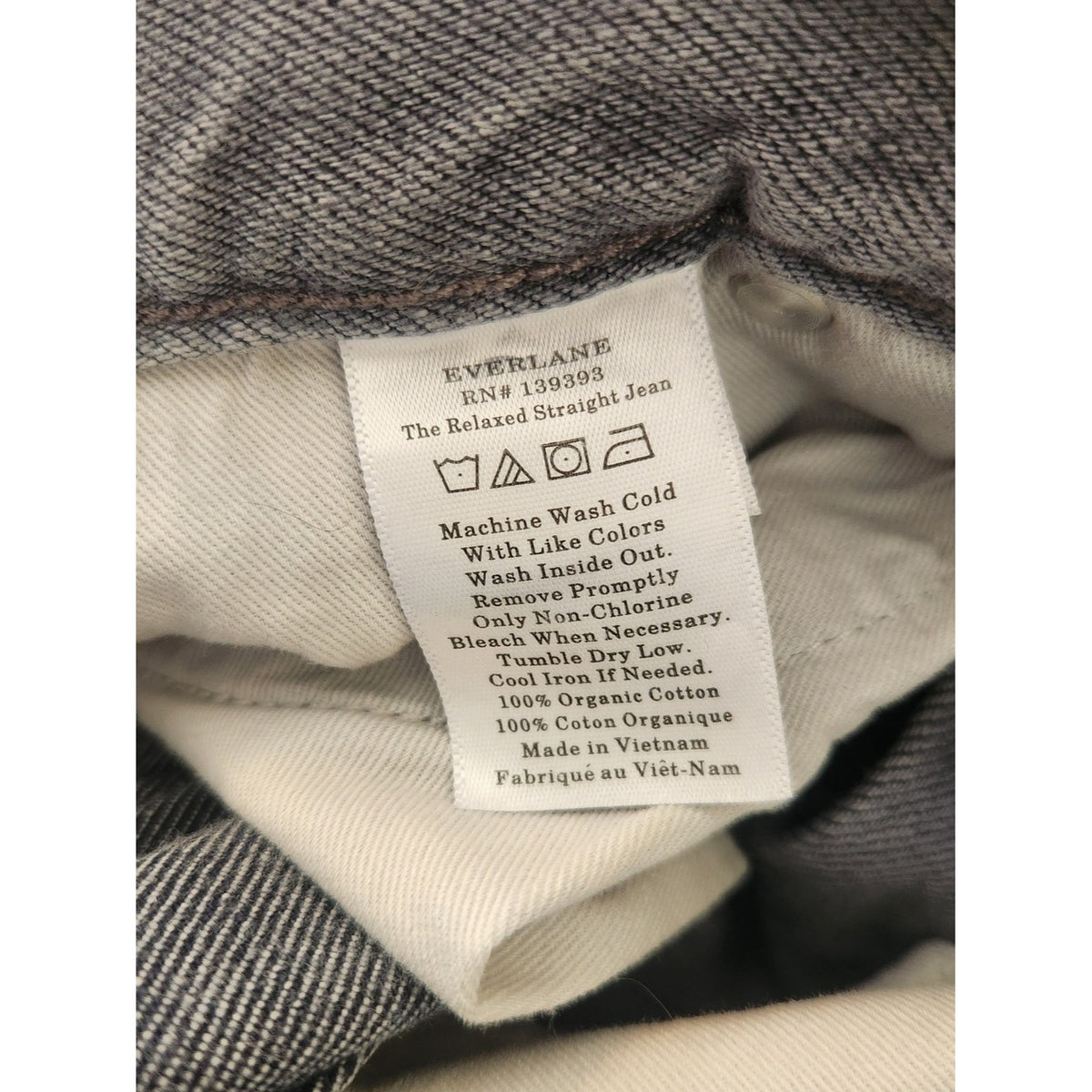 Everlane Gray Straight Leg Jeans Button Fly Size 25 Long