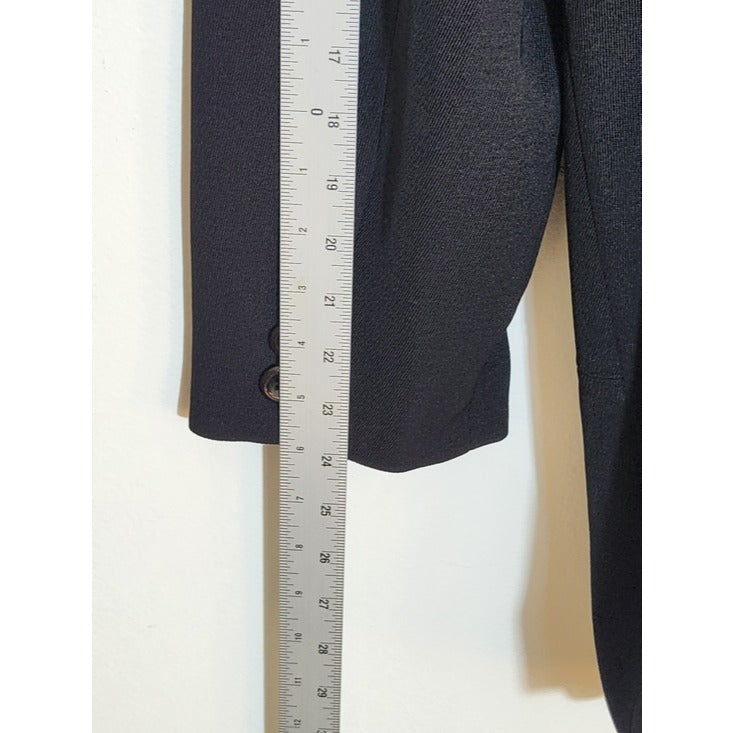 Larry Levine Womens Black Double Breasted Overcoat Size 14