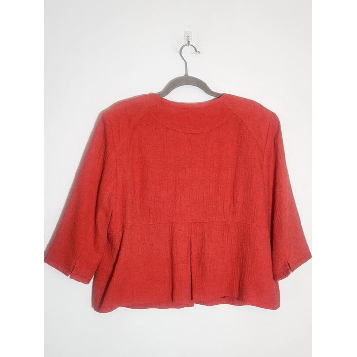 Jones New York Coral Red Textured Blazer Size 16
