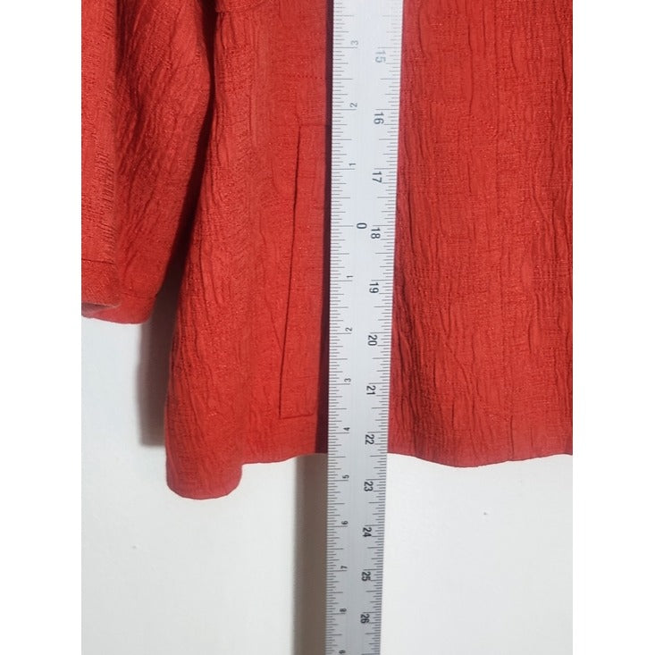 Jones New York Coral Red Textured Blazer Size 16