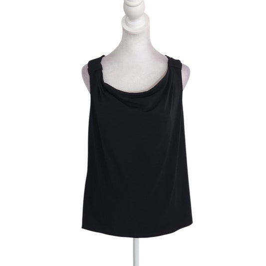 Magaschoni Black Draped Tank Top Size Small