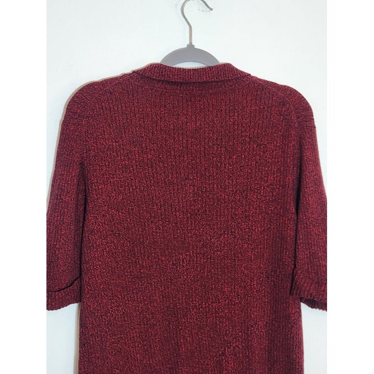 Kim Rogers Red Short Sleeve Polo Sweater Size 1X