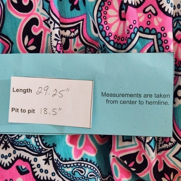 Pink Coconut Aqua and Pink Print Mini Dress NWT Sz Large Wedding Guest Dress