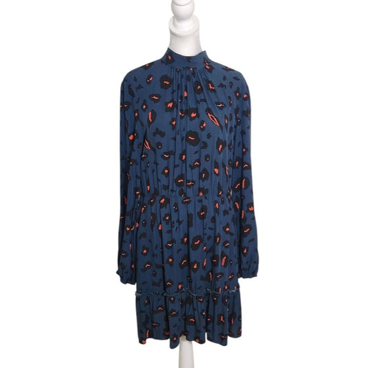 Shein Teal Blue Leopard Print Mini Dress Size Large