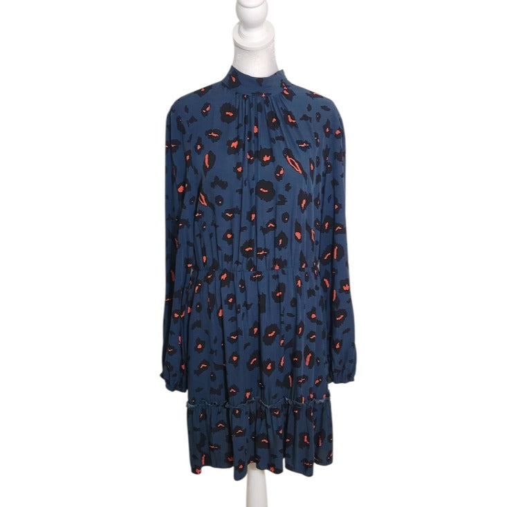 Shein Teal Blue Leopard Print Mini Dress Size Large