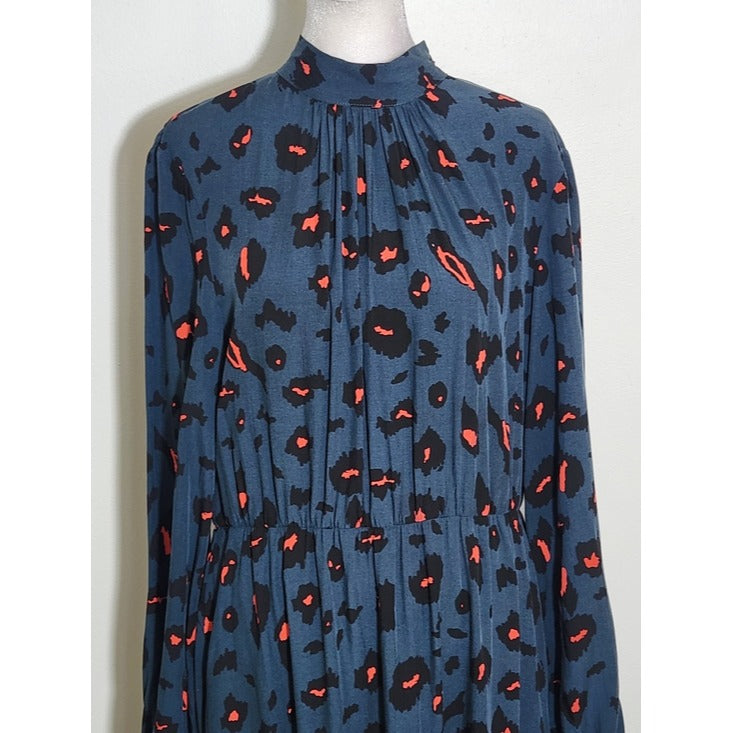 Shein Teal Blue Leopard Print Mini Dress Size Large