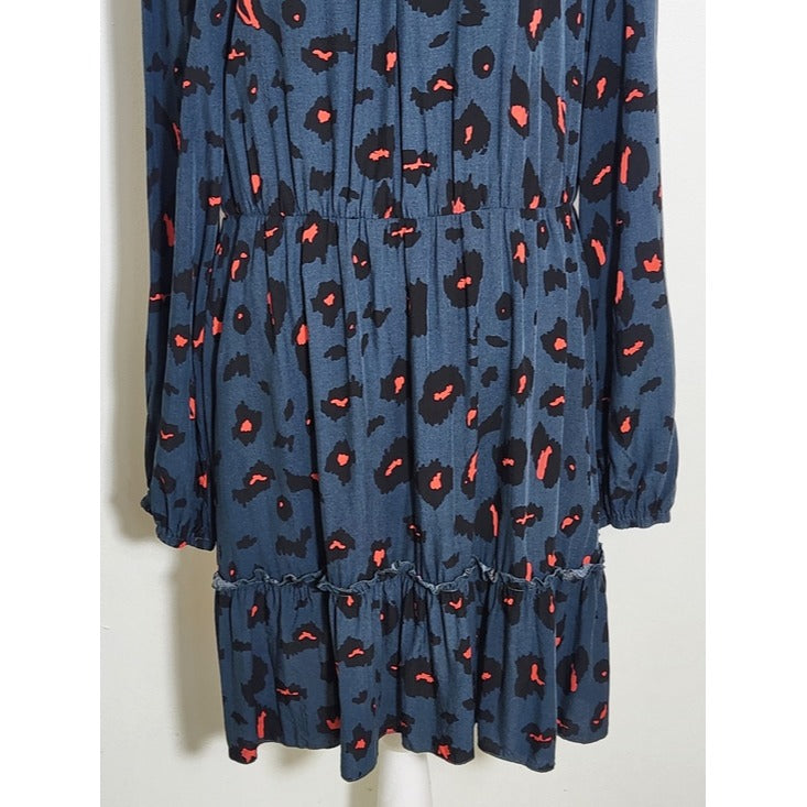 Shein Teal Blue Leopard Print Mini Dress Size Large