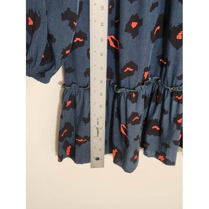 Shein Teal Blue Leopard Print Mini Dress Size Large