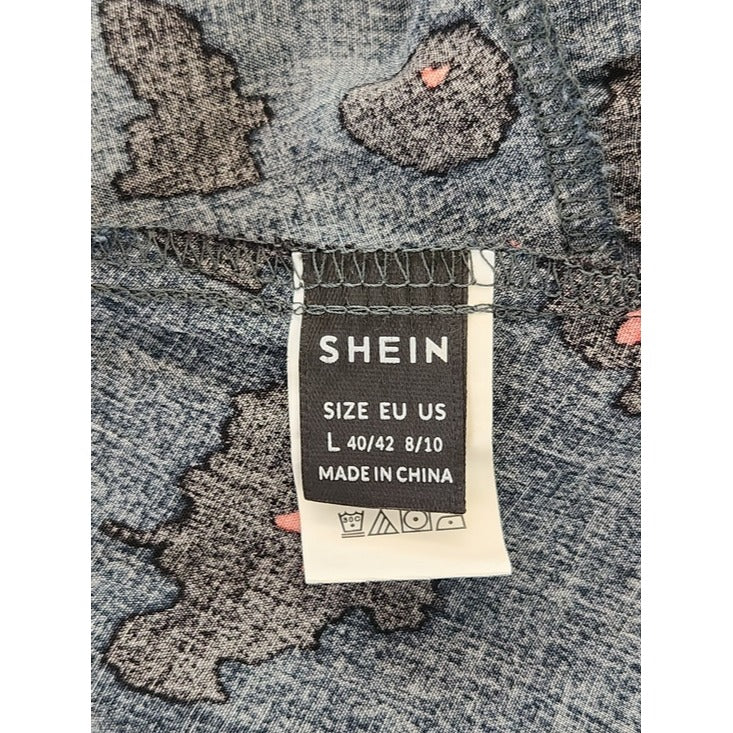 Shein Teal Blue Leopard Print Mini Dress Size Large
