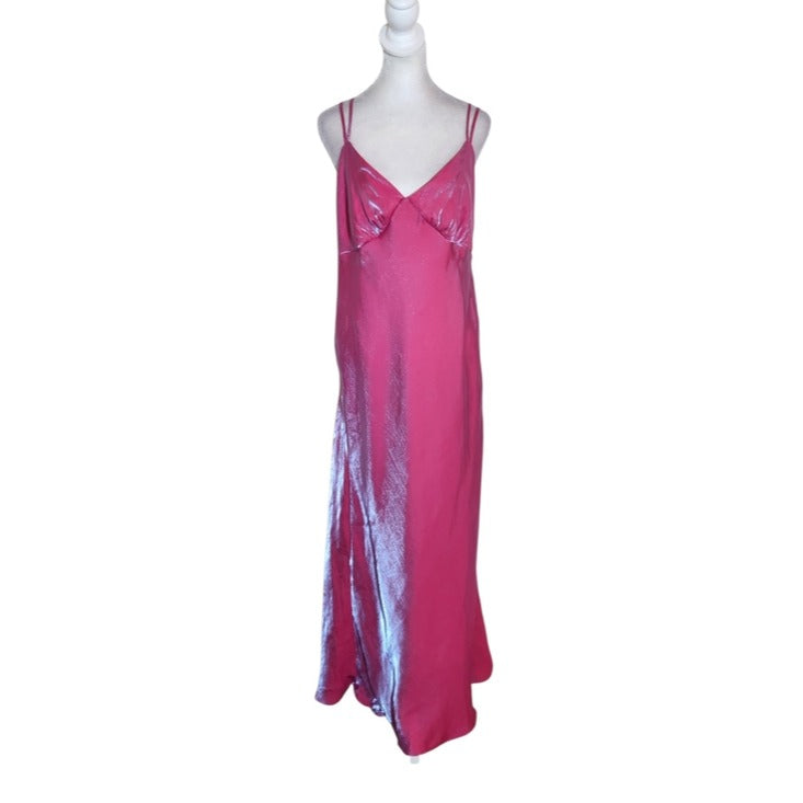 Wild Fable Iridescent Hot Pink Maxi Slip Dress Size XL