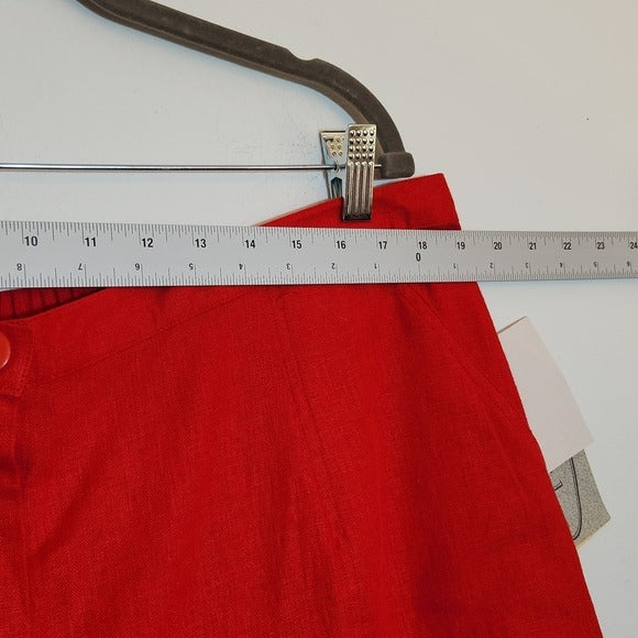Stonebridge Red Linen Blend Relaxed Fit Shorts Size 24W NWT