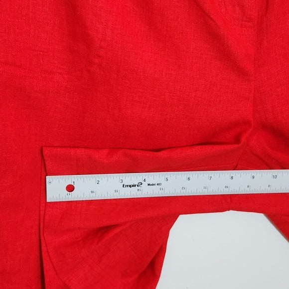 Stonebridge Red Linen Blend Relaxed Fit Shorts Size 24W NWT