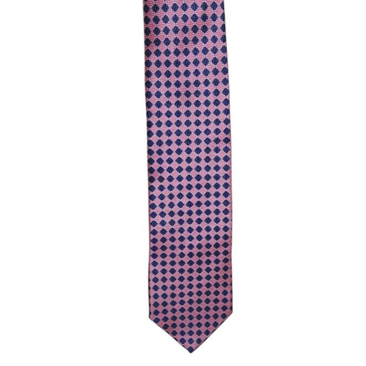 Jos. A. Bank Mens Pink and Navy Diamond Print Silk Tie