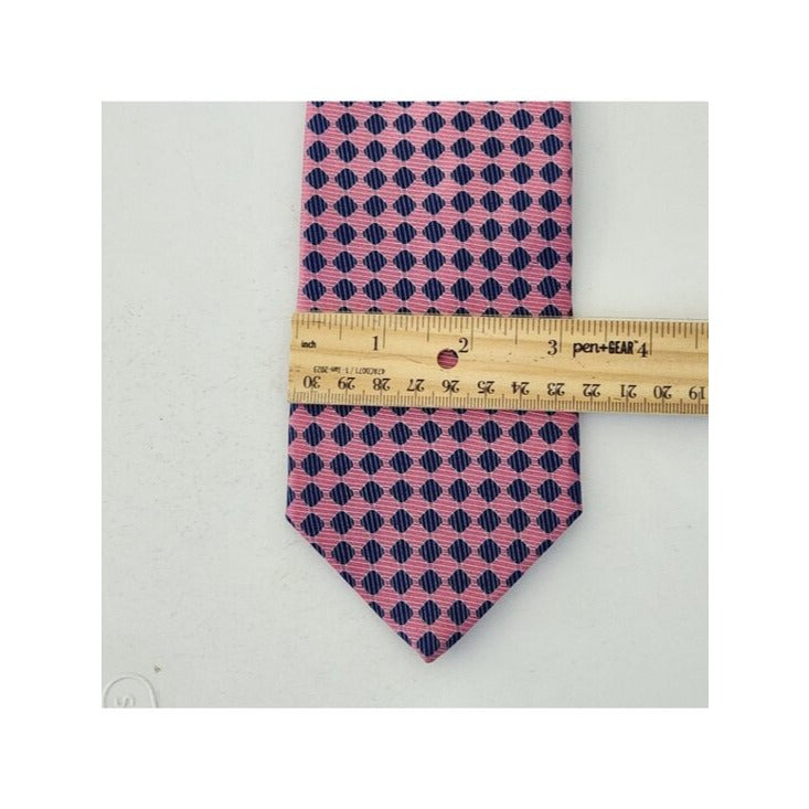 Jos. A. Bank Mens Pink and Navy Diamond Print Silk Tie
