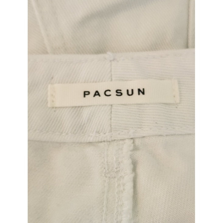 PacSun Two-Tone White and Blue Denim High Rise Festival Shorts Size 29