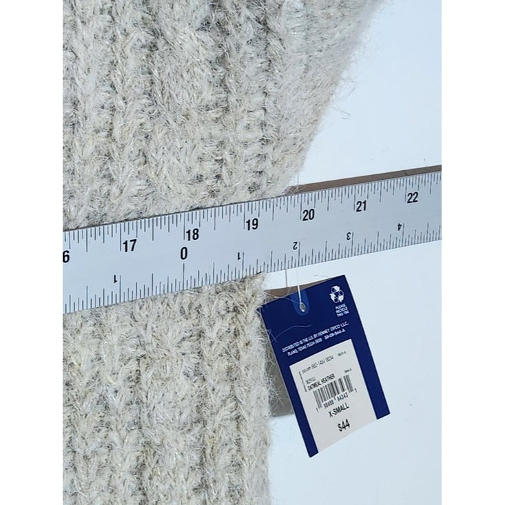 Arizona Oatmeal Cream Fuzzy Chunky Knit Sweater NWT Size XS