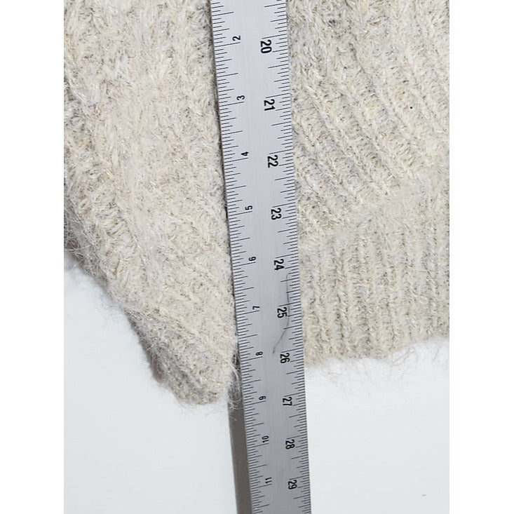 Arizona Oatmeal Cream Fuzzy Chunky Knit Sweater NWT Size XS