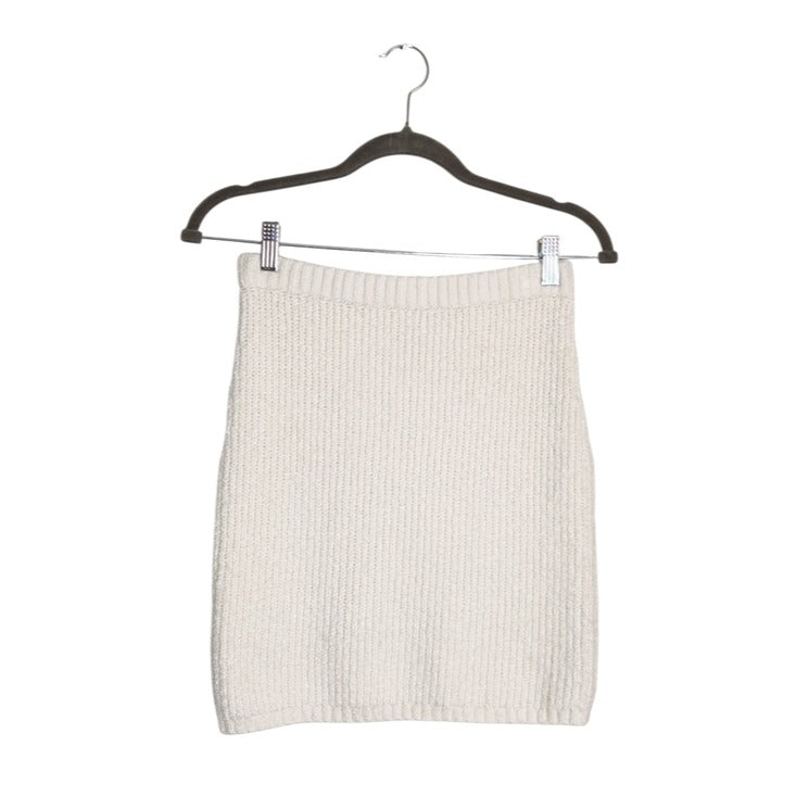 Universal Thread Cream Ribbed Knit Bodycon Mini Skirt Size XS