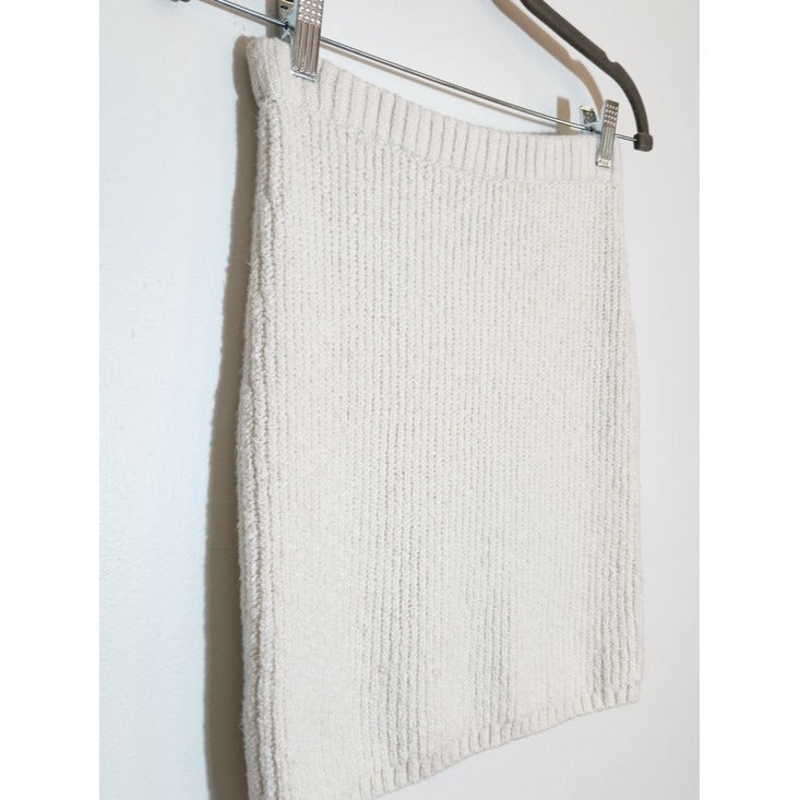 Universal Thread Cream Ribbed Knit Bodycon Mini Skirt Size XS