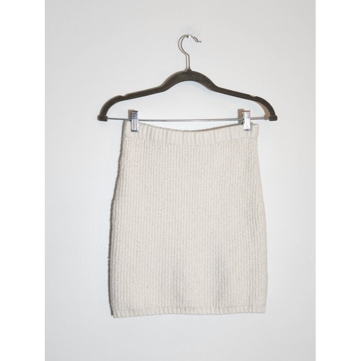Universal Thread Cream Ribbed Knit Bodycon Mini Skirt Size XS