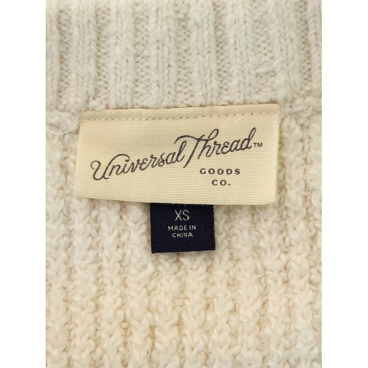 Universal Thread Cream Ribbed Knit Bodycon Mini Skirt Size XS