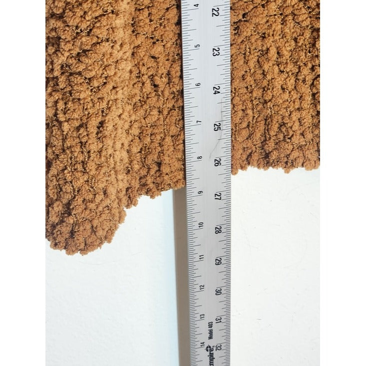 Zenana Brown Popcorn Knit Textured V Neck Sweater Size Small