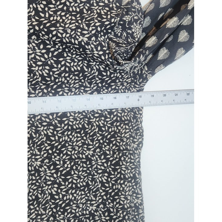 Faherty Black and Cream Patchwork Print Button Down Shirt Size XS