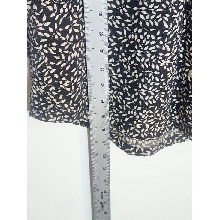 Faherty Black and Cream Patchwork Print Button Down Shirt Size XS
