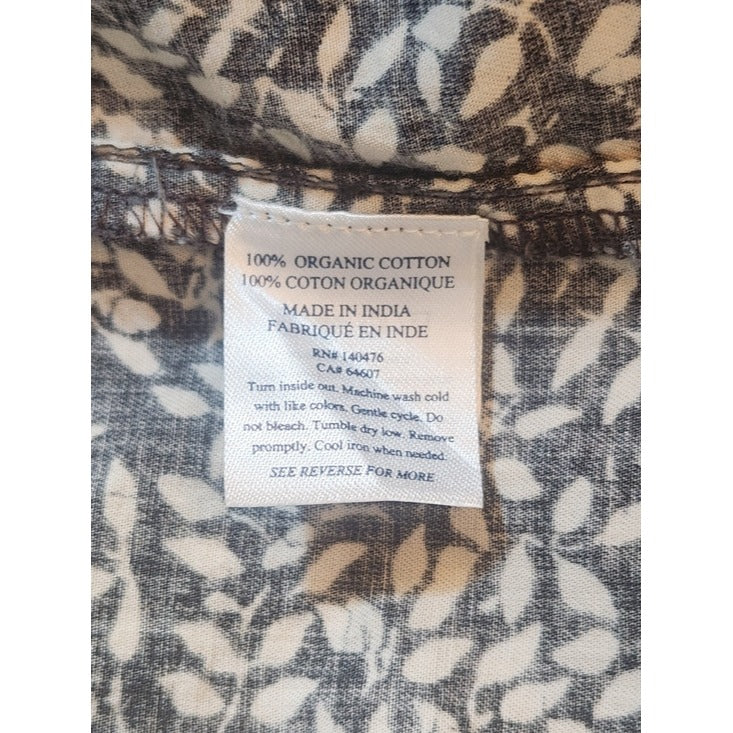 Faherty Black and Cream Patchwork Print Button Down Shirt Size XS