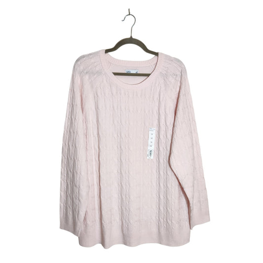 Croft & Barrow Light Pink Cable Knit Sweater Size 1X NWOT