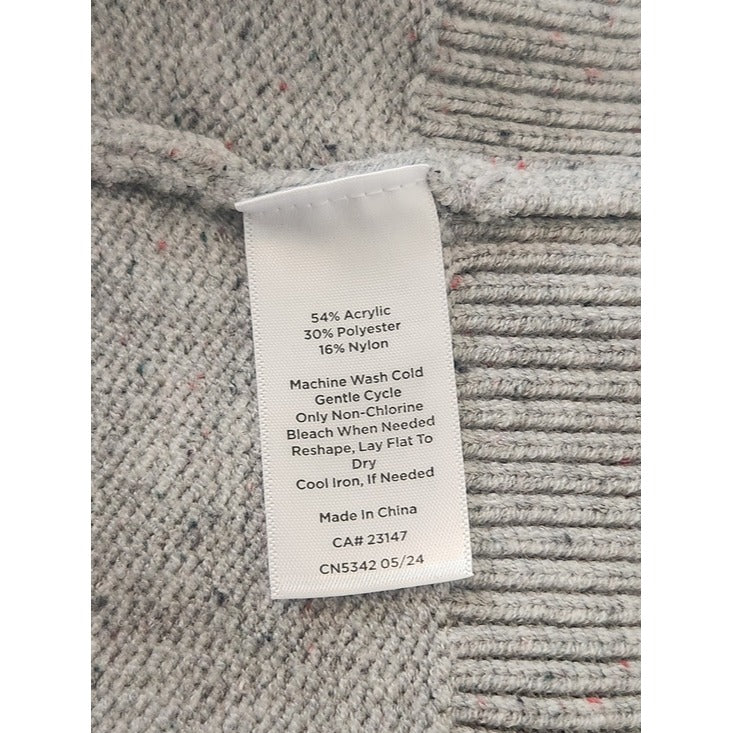Talbots Gray Cable Knit Zip Up Cardigan Sweater Size Large