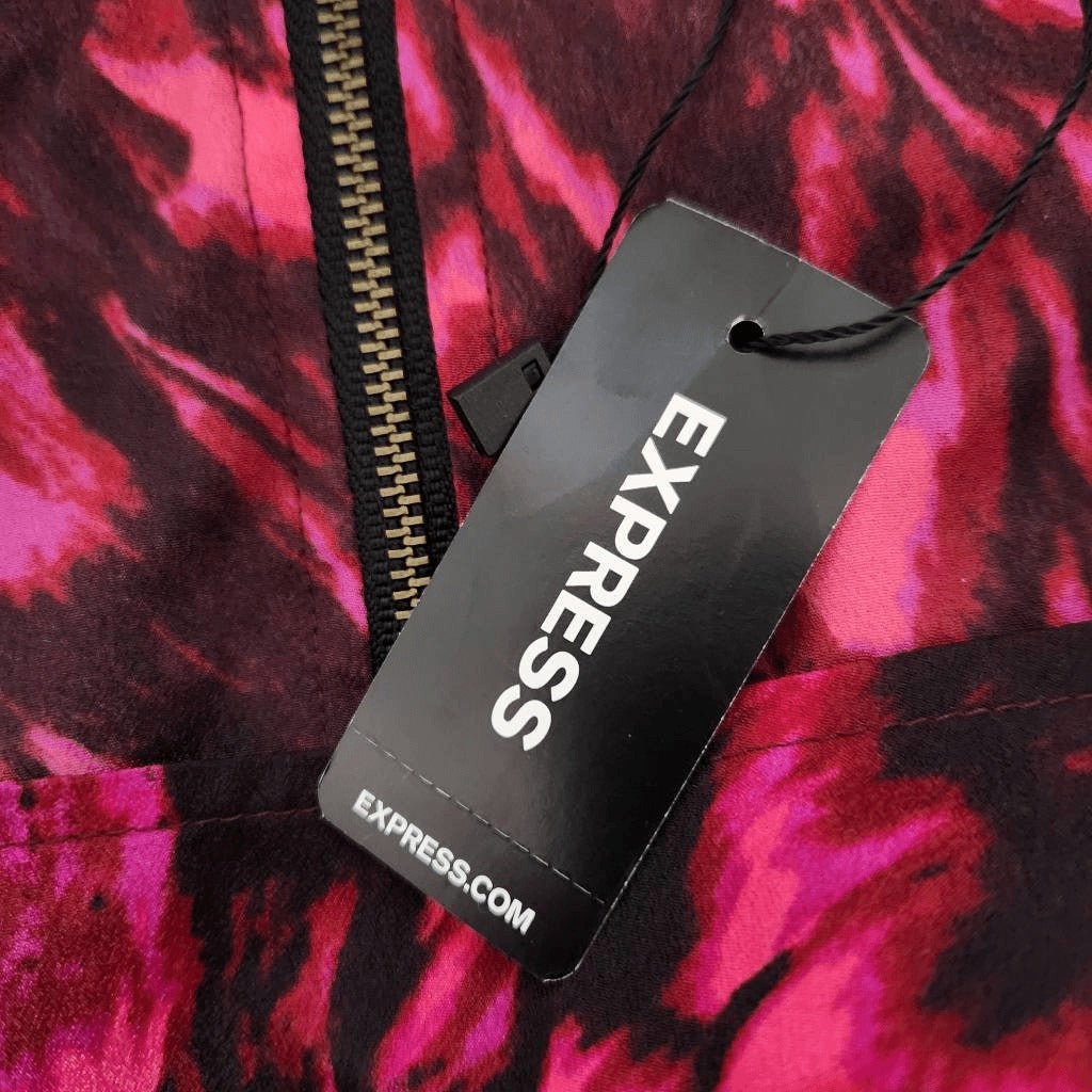 Express Hot Pink and Black Mini Dress NWT Size Small Wedding Guest Dress