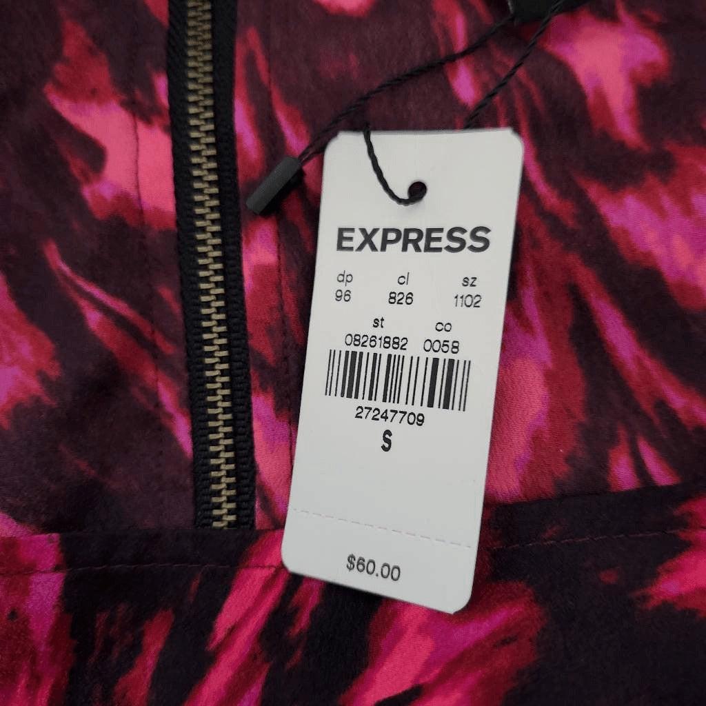 Express Hot Pink and Black Mini Dress NWT Size Small Wedding Guest Dress