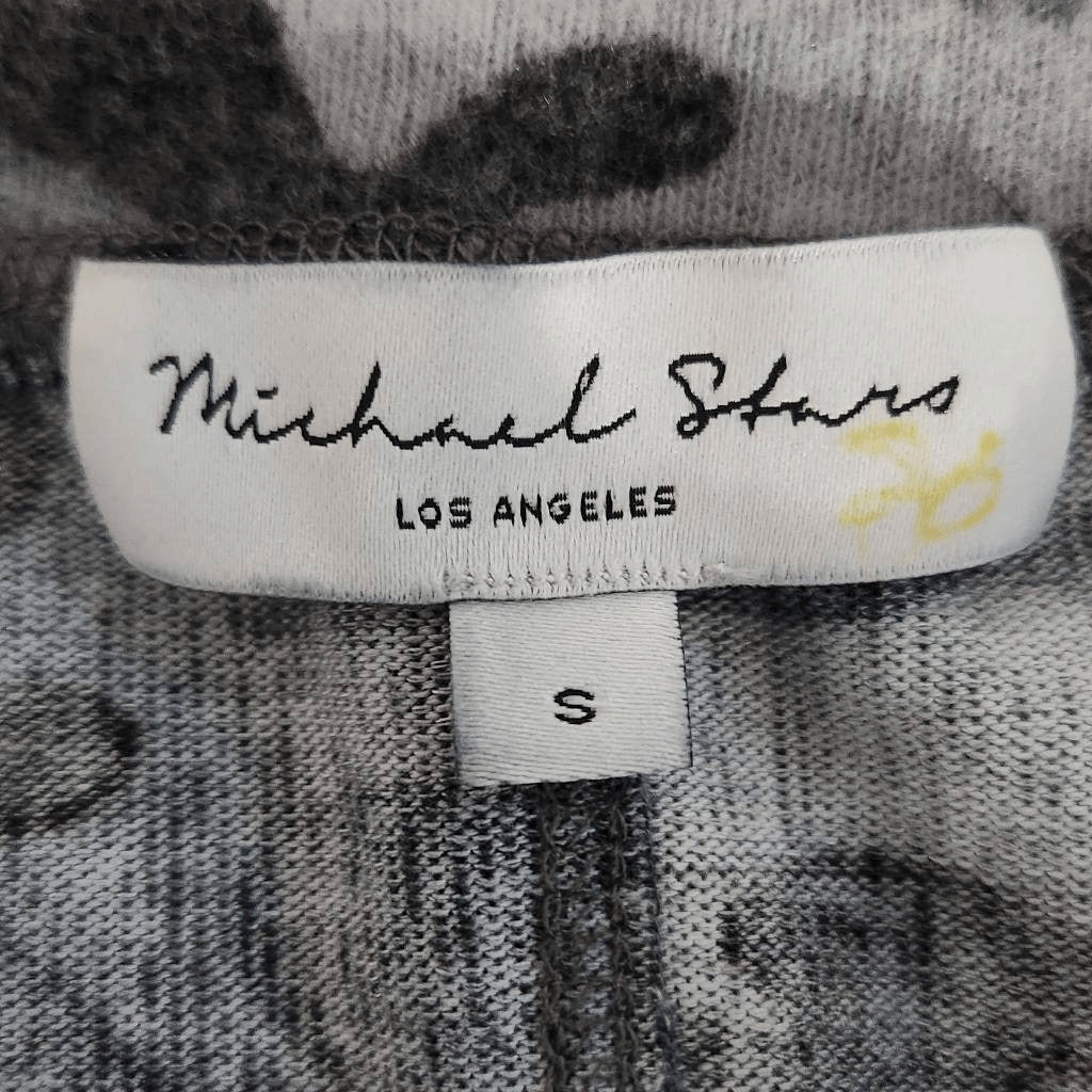 Michael Stars Gray Camo Knit Top Size Small Camouflage Long-sleeve Soft Knit Top