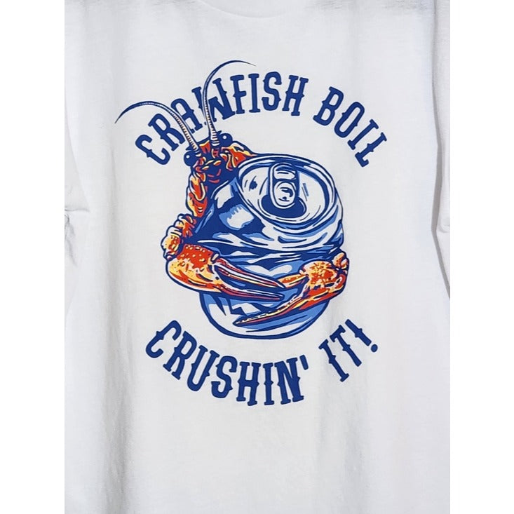 Academy Sports Mens White Crawfish Boil Graphic Tee Size Large