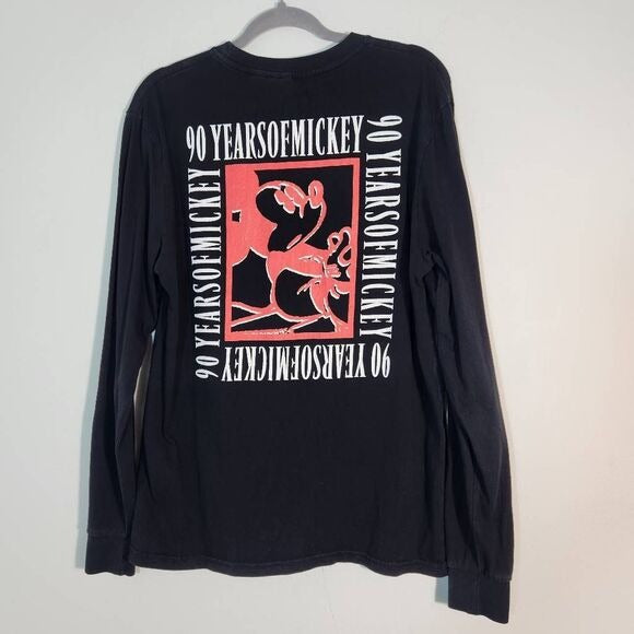 Disney Black Long Sleeve 90 Years of Mickey Tee Size Medium