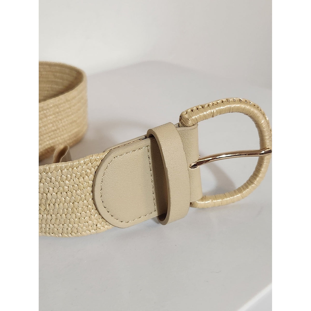 LP Blue by Linea Pella Cream Woven Belt Size Large