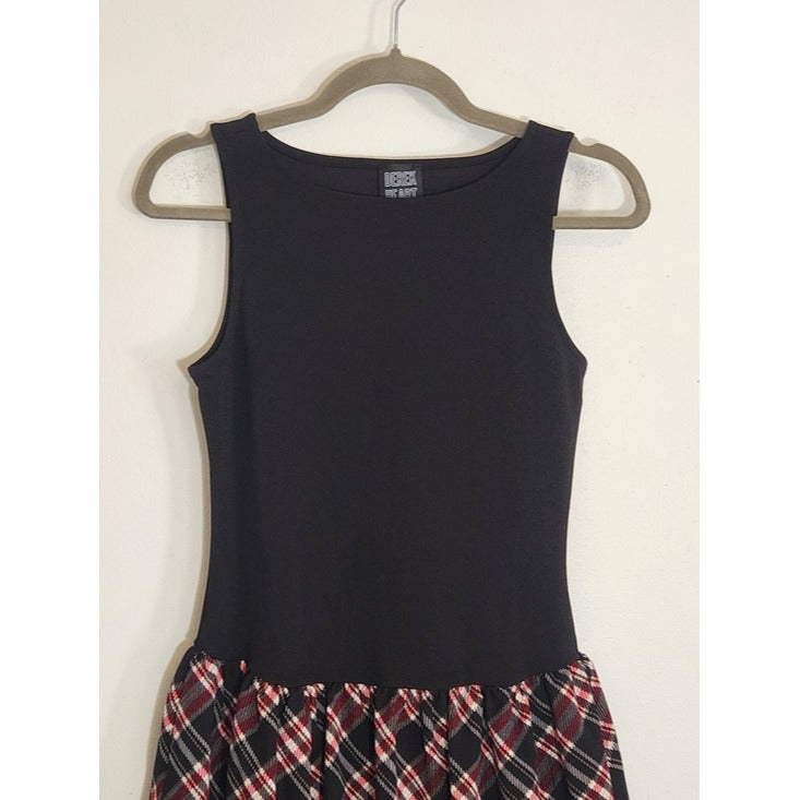 Derek Heart Red and Black Plaid Bubble Skirt Mini Dress Size Medium NWT